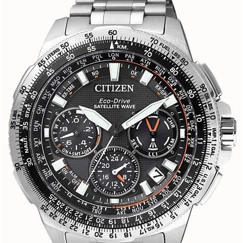 Citizen CC9020-54E Men's Promaster Satellite Wave GPS Eco-Drive Watch, Black Dial, Titanium Bracelet