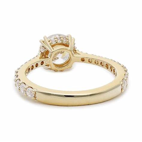 warovski 5642617 Stilla Cocktail Ring - Round Cut White Zirconia, Gold-Tone Plated, Size 52