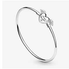 Pandora 599379C00-17 Moments Pulsera Corazón Alado - Plata de Ley, 17cm