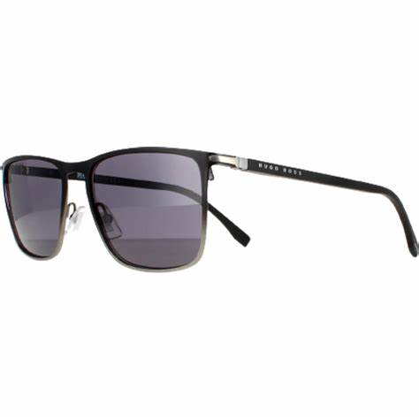 Occhiali da sole BOSS 1004/S IT O6W-IR Uomo - Montatura nero opaco/grigio sfumato, lenti grigie