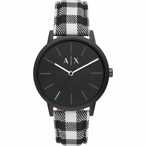 Reloj para hombre Armani Exchange AX2729 - Esfera negra, correa a cuadros