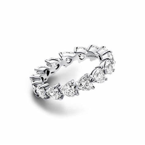 Pandora 193103C01-54 Row of Hearts Eternity Ring - Size 54