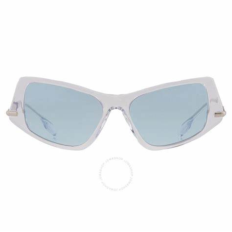 Burberry BE4408 3024/80 Women's Sunglasses - Transparent Frame, Light Azure Lenses