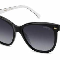 Carrera 3043/S 80S-9O Women's Sunglasses - Black and White Frame, Grey Gradient Lenses