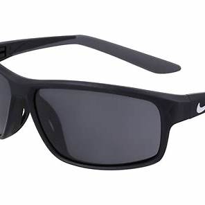 Nike Rabid 22 DV2371 010 Unisex Rectangular Sunglasses – Matte Black Frame, Dark Grey Lenses