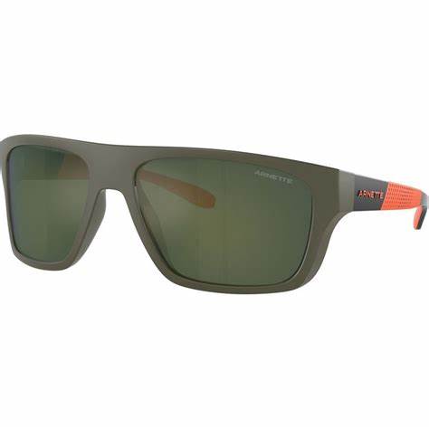 Arnette Hijiki AN4330 2854-6R Men's Sunglasses - Military Green Frame, Light Green Mirror Petrol Lenses