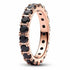 Pandora 180050C02-52 Black Sparkling Row Eternity Ring - 14k Rose Gold-Plated, Size 52