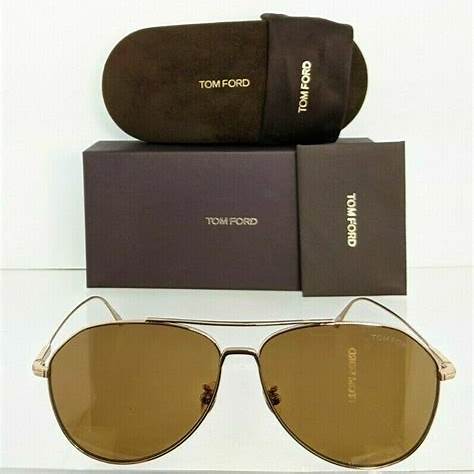 Tom Ford FT0747 30E Men's Sunglasses - Shiny Yellow Gold Frame, Brown Lenses