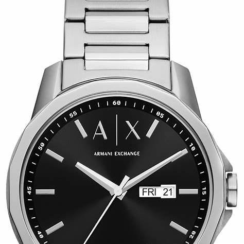 Armani Exchange AX1733 Men's Watch - Stainless Steel Bracelet, Black Dial