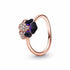 Pandora 180764C01-52 Deep Purple Pansy Flower Ring - 14k Rose Gold-Plated, Size 52