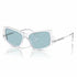 Burberry BE4408 3024/80 Women's Sunglasses - Transparent Frame, Light Azure Lenses