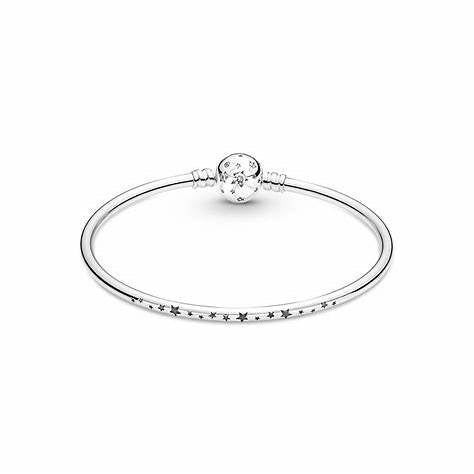 Pandora 590009C01-19 Moments Stars & Galaxy Bangle - Sterling Silver,19cm