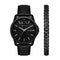 Armani Exchange AX7147SET Set de regalo reloj y pulsera de piel negra para hombre