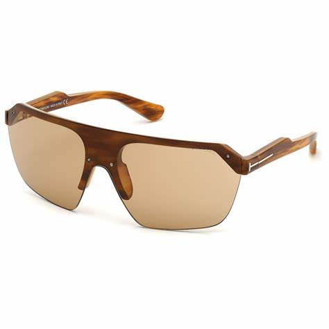 Tom Ford FT0797 55E Men's Sunglasses - Amber Havana Frame, Brown Lenses