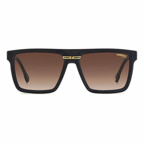 Carrera Victory C 03/S 003/86 Occhiali da sole unisex - Montatura nera opaca, lenti sfumate marroni