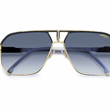 Carrera 1062/S 2M2-08 Unisex Sunglasses - Black/Gold Frame, Dark Blue Gradient Lenses