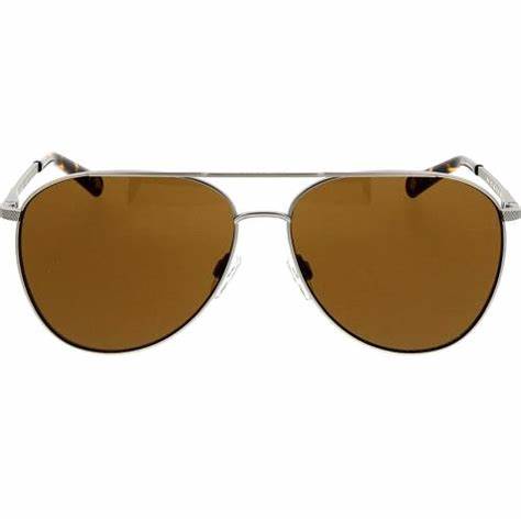 Ted Baker TB1510 60800 Men's Aviator Sunglasses - Silver Frame, Brown Lenses