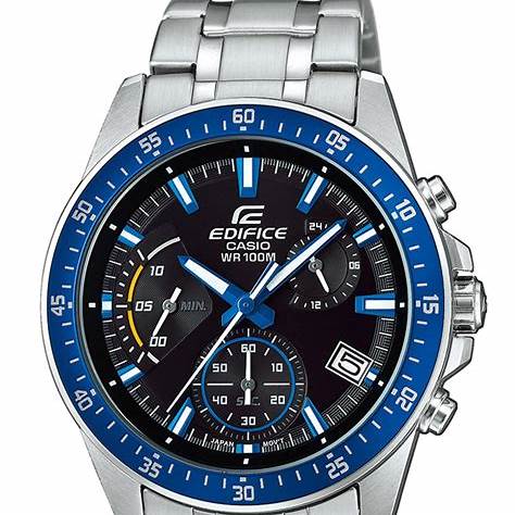 Casio Edifice EFV-540D-1A2VUEF Herren-Chronographenuhr, schwarzes Zifferblatt, Edelstahlarmband