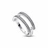 Pandora 192779C01-56 Signature Logo & Pavé Double Band Ring - Sterling Silver, Size 56