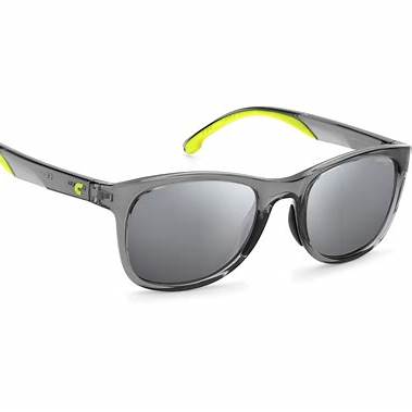 Carrera 8054/S KB7/T4 Unisex Sunglasses - Transparent Grey Frame, Silver Mirror Lenses