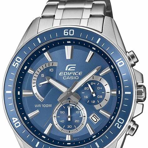 Casio Edifice EFR-552D-2AVUEF Herren-Chronographenuhr aus Edelstahl mit blauem Zifferblatt