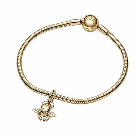 Pandora 762345C01 Disney Aladdin Scarab Beetle Dangle Charm - 14k Gold-Plated