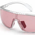 Adidas SP0004 26C Unisex Sport Sunglasses - Crystal Frame, Smoke Mirror Photochromic Lenses