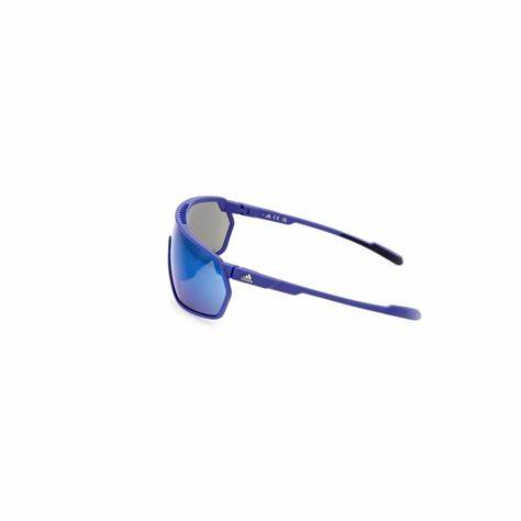 Adidas SP0088 91Q Unisex Sport Sunglasses - Opal Blue Frame, Blue Mirror Lenses