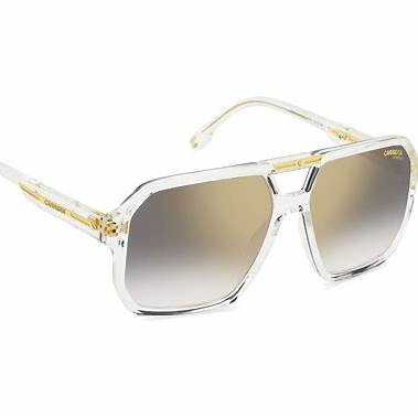 Carrera Victory C 01/S 900/FQ Unisex Sunglasses - Crystal Frame, Grey Shaded Gold Mirror Lenses