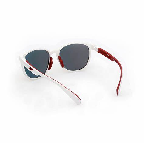 Adidas SP0036 5621L Unisex Sport Sunglasses - Matte White Frame, Red Mirror Lenses