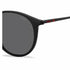 HUGO HG 1286/S OIT-IR Unisex Round Sunglasses - Black/Red Frame, Grey Lenses