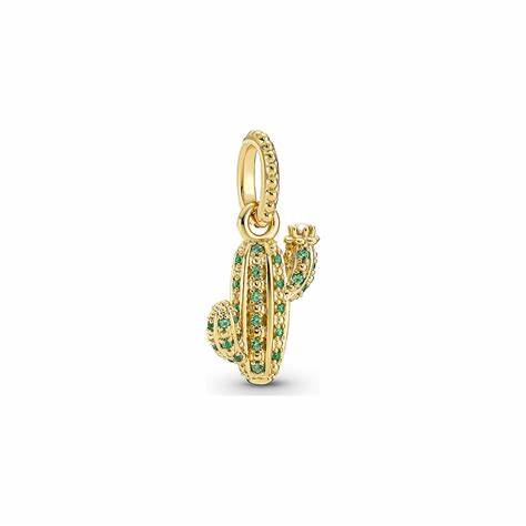 Pandora 361687C01 Sparkling Desert Cactus Pendant - 14k Gold-Plated