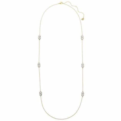 Swarovski 5069741 Body Strandage Necklace - Gold-Tone Plated, Clear Crystals