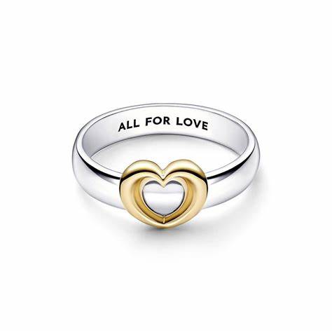 Pandora 162504C00-54 Anillo Corazón Deslizante Radiante Bicolor - Talla 54