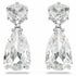 Swarovski 5661683 Mesmera Drop Earrings - Mixed Cuts, White Crystals, Rhodium-Plated