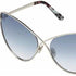 Tom Ford FT0786 16X Occhiali da sole da donna - Montatura in palladio lucido, lenti a specchio blu