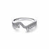 Pandora 192543C01-52 Sparkling Asymmetric Wave Ring - Size 52