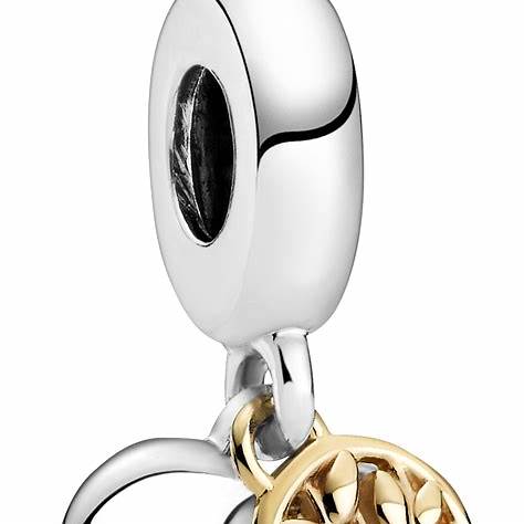 Pandora 799366C00 Árbol familiar bicolor y colgante de corazón - Plata de ley y oro de 14k
