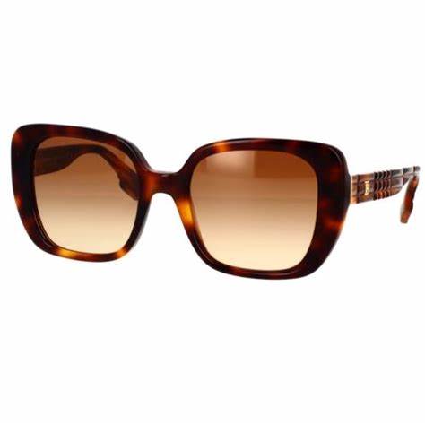 Burberry Helena BE4371 3316/13 Women's Sunglasses - Light Havana Frame, Brown Gradient Lenses