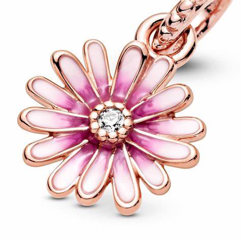 Pandora 788771C01 Dije Colgante Flor Margarita Rosa - Baño de Oro Rosa 14k
