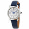 Seiko SUR497P2 Women's Quartz Watch, Silver Dial, Blue Leather Strap