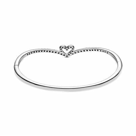 Pandora 599297C01-1 Pulsera Corazón Wishbone - Plata de Ley, Tamaño 1