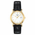 Tissot Carson T71.3.129.11 Women's Quartz Watch, Silver Dial, 18K Yellow Gold Case, Leather Strap