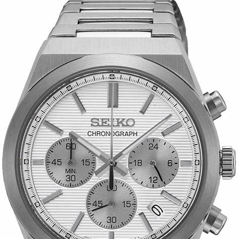 Seiko SSB451P1 Men's Chronograph Watch, Silver Dial, Stainless Steel Bracelet