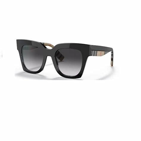 Burberry Kitty BE4364 3942/8G Women's Sunglasses - Black Frame, Gray Gradient Lenses