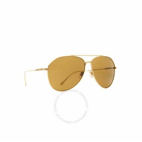 Tom Ford FT0747 30E Men's Sunglasses - Shiny Yellow Gold Frame, Brown Lenses