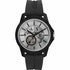 Armani Exchange AX1726 Men's Automatic Watch - Black Silicone Strap, Skeleton Dial