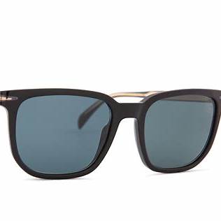 David Beckham DB 1076/S 807-KU Sunglasses - Black Frame, Blue Lenses