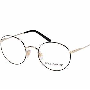 Dolce & Gabbana DG 1290 1305 50 Men's Eyeglasses - Matte Black and Pale Gold Metal Frame
