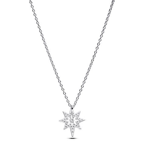 Pandora North Star Pendant Necklace 393600C01-45 - Sterling Silver, Cubic Zirconia, 45cm